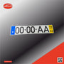 Matrícula de Automóvel Acrílica Rectangular (520x110mm) (1998 - 2020)