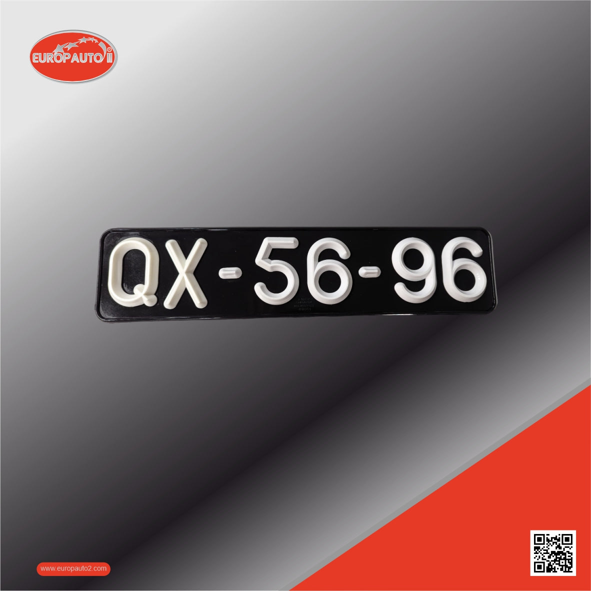Matrícula de Automóvel Rectangular Frente (460x90mm) (Clássica 1932 - 1992)
