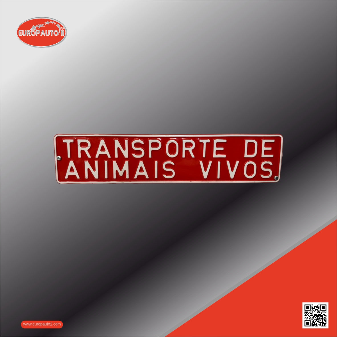 Matrícula Transporte de Animais Vivos (520x110mm)